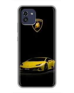 Чехол для Samsung Galaxy A03 (A035) с картинкой «Lamborghini желтый акцент»