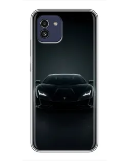 Чехол для Samsung Galaxy A03 (A035) с картинкой «Черный Lamborghini Aventador»