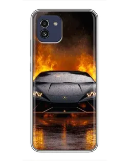 Чехол для Samsung Galaxy A03 (A035) с картинкой «Lamborghini в огне»