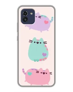 Чехол для Samsung Galaxy A03 (A035) с картинкой «Pusheen трио» Чехол для Samsung Galaxy A03 (A035) с картинкой «Pusheen трио»