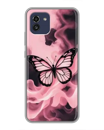 Чехол для Samsung Galaxy A03 (A035) с картинкой «Бабочка в дыму»