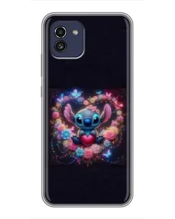 Чехол для Samsung Galaxy A03 (A035) с картинкой «Stitch в цветах» Чехол для Samsung Galaxy A03 (A035) с картинкой «Stitch в цветах»