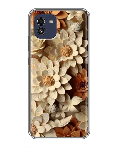 Чехол для Samsung Galaxy A03 (A035) с картинкой «Бежевый флористический декор»