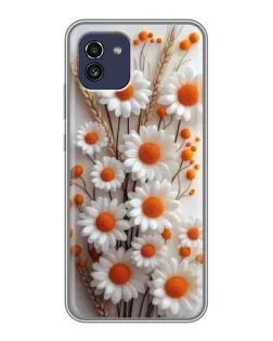 Чехол для Samsung Galaxy A03 (A035) с картинкой «Белые сухоцветы»