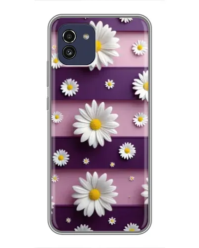 Чехол для Samsung Galaxy A03 (A035) с картинкой «Ромашки на фиолетовом»