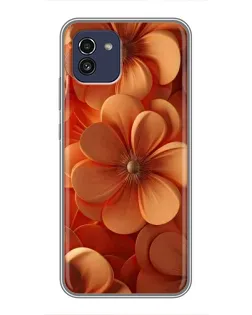 Чехол для Samsung Galaxy A03 (A035) с картинкой «Оранжевый макро цветок»