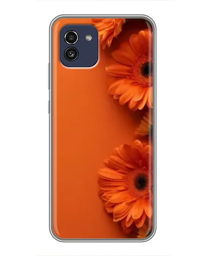 Чехол для Samsung Galaxy A03 (A035) с картинкой «Оранжевые герберы»
