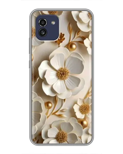Чехол для Samsung Galaxy A03 (A035) с картинкой «Белие бумажние  цвети»