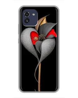 Чехол для Samsung Galaxy A03 (A035) с картинкой «Серебряный фантазийный цветок» Чехол для Samsung Galaxy A03 (A035) с картинкой «Серебряный фантазийный цветок»