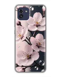 Чехол для Samsung Galaxy A03 (A035) с картинкой «Нежная сакура и капли» Чехол для Samsung Galaxy A03 (A035) с картинкой «Нежная сакура и капли»