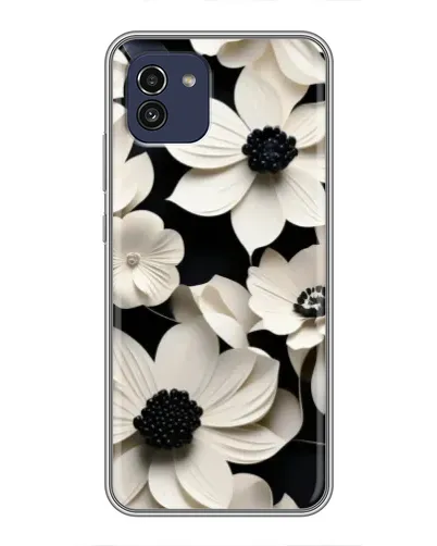 Чехол для Samsung Galaxy A03 (A035) с картинкой «Объемные белые цветы»