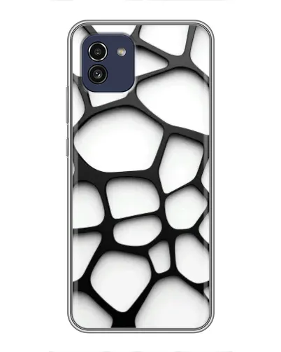 Чехол для Samsung Galaxy A03 (A035) с картинкой «Белая объемная сетка»