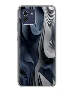 Чехол для Samsung Galaxy A03 (A035) с картинкой «Объемные синие складки»