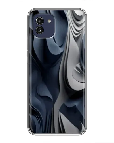 Чехол для Samsung Galaxy A03 (A035) с картинкой «Объемные синие складки»