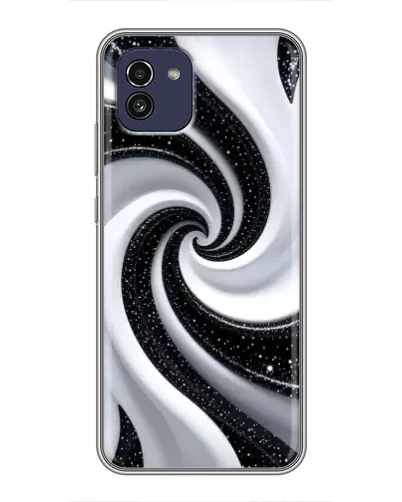 Чехол для Samsung Galaxy A03 (A035) с картинкой «Черно-белая спираль»