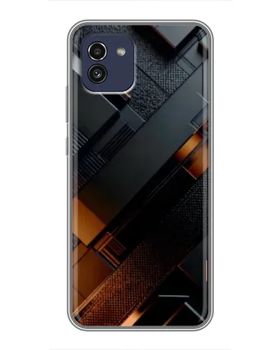 Чехол для Samsung Galaxy A03 (A035) с картинкой «Черные геометрические блоки»