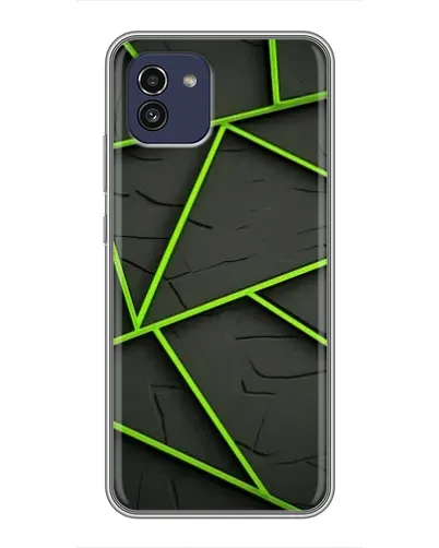 Чехол для Samsung Galaxy A03 (A035) с картинкой «Зеленые геометрические линии»