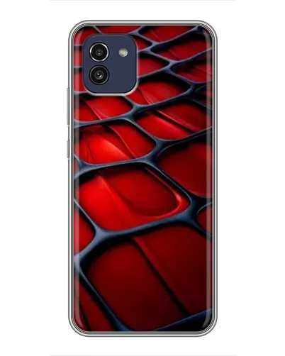 Чехол для Samsung Galaxy A03 (A035) с картинкой «Красная глянцевая сетка»
