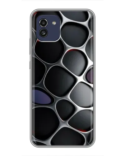 Чехол для Samsung Galaxy A03 (A035) с картинкой «Объемная темная решетка»