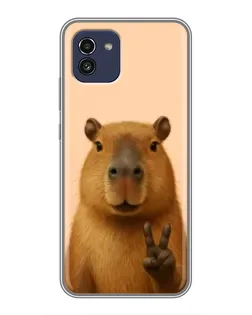 Чехол для Samsung Galaxy A03 (A035) с картинкой «Капибара виктория»