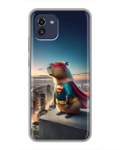 Чехол для Samsung Galaxy A03 (A035) с картинкой «Капи-мен супергерой»