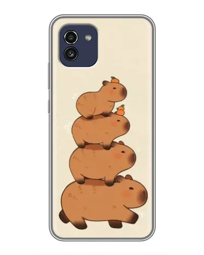 Чехол для Samsung Galaxy A03 (A035) с картинкой «Башня из капибар»