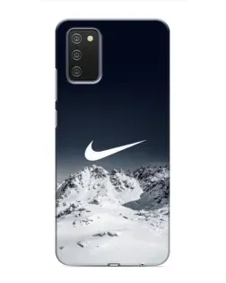 Чехол для Samsung Galaxy A03s с картинкой «Nike — зимние горы»
