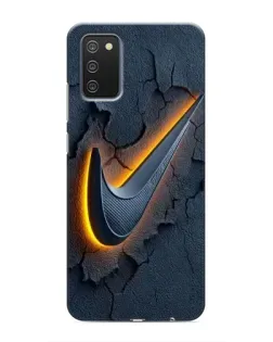 Чехол для Samsung Galaxy A03s с картинкой «Объемный логотип Найк»