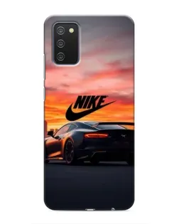 Чехол для Samsung Galaxy A03s с картинкой «Nike и суперкар»