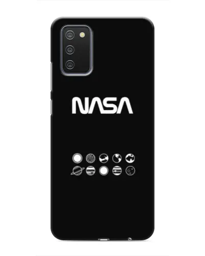 Чехол для Samsung Galaxy A03s с картинкой «NASA — технический принт» Чехол для Samsung Galaxy A03s с картинкой «NASA — технический принт»