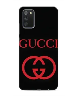 Чохол для Samsung Galaxy A03s з картинкою «Gucci — червоний логотип»