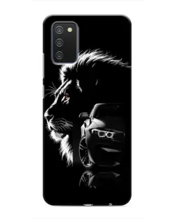 Чехол для Samsung Galaxy A03s с картинкой «BMW и лев»