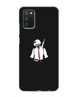 Чехол для Samsung Galaxy A03s с картинкой «PUBG — силуэт воина»