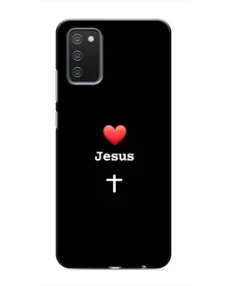 Чехол для Samsung Galaxy A03s с картинкой «Сердце - Jesus»
