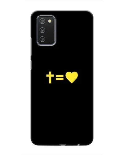 Чехол для Samsung Galaxy A03s с картинкой «Сердце и Крест»