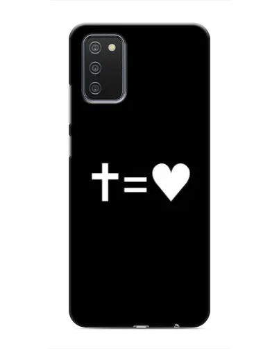 Чехол для Samsung Galaxy A03s с картинкой «Крест и Сердце»