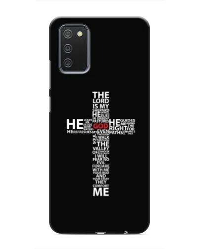 Чехол для Samsung Galaxy A03s с картинкой «Текстовый крест» Чехол для Samsung Galaxy A03s с картинкой «Текстовый крест»