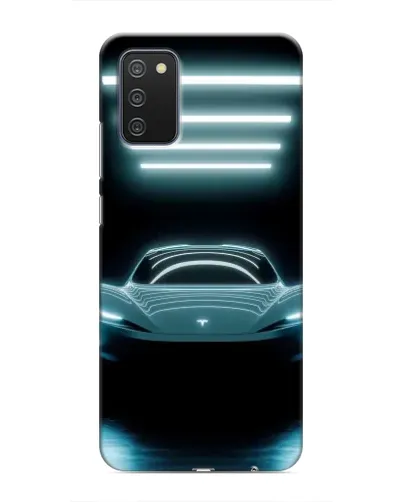 Чехол для Samsung Galaxy A03s с картинкой «Tesla в неоне» Чехол для Samsung Galaxy A03s с картинкой «Tesla в неоне»