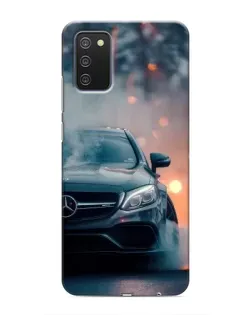 Чехол для Samsung Galaxy A03s с картинкой «Mercedes — ночной город» Чехол для Samsung Galaxy A03s с картинкой «Mercedes — ночной город»