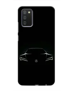 Чехол для Samsung Galaxy A03s с картинкой «Mercedes — силуэт авто» Чехол для Samsung Galaxy A03s с картинкой «Mercedes — силуэт авто»