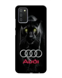 Чехол для Samsung Galaxy A03s с картинкой «Пантера и Audi» Чехол для Samsung Galaxy A03s с картинкой «Пантера и Audi»