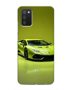 Чехол для Samsung Galaxy A03s с картинкой «Салатовый Lamborghini Huracan»