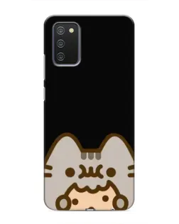 Чехол для Samsung Galaxy A03s с картинкой «Пушин на черном»