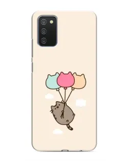 Чехол для Samsung Galaxy A03s с картинкой «Пушин на шариках»