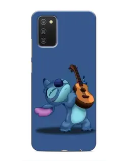 Чехол для Samsung Galaxy A03s с картинкой «Стич с укулеле»