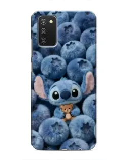 Чехол для Samsung Galaxy A03s с картинкой «Стич и голубика»