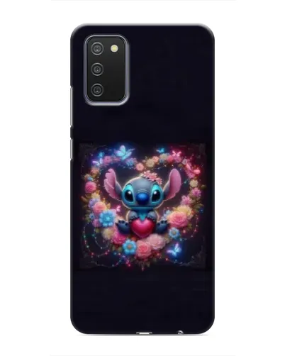 Чехол для Samsung Galaxy A03s с картинкой «Stitch в цветах»