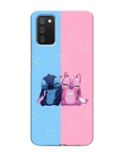 Чехол для Samsung Galaxy A03s с картинкой «Stitch и Angel Love»