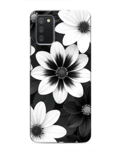 Чехол для Samsung Galaxy A03s с картинкой «Монохромные астры»
