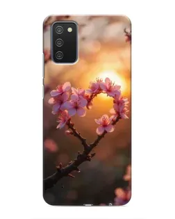 Чохол для Samsung Galaxy A03s з картинкою «Рожевий цвіт сердечко на тлі заходу» Чохол для Samsung Galaxy A03s з картинкою «Рожевий цвіт сердечко на тлі заходу»